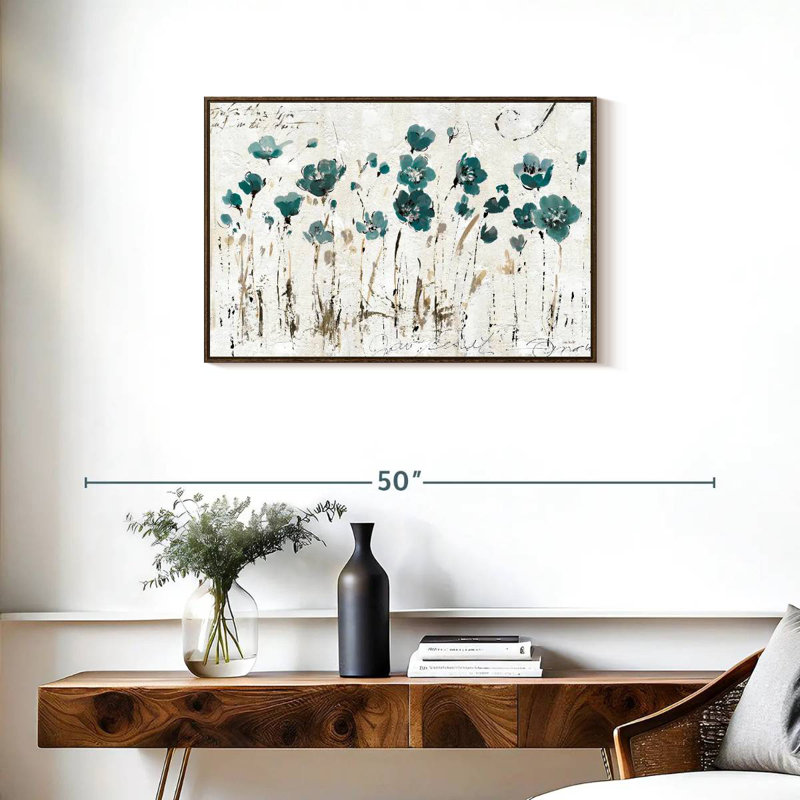 Leota Balance VI - bleu, Cadre flottant en noyer, 31 po x 21 po