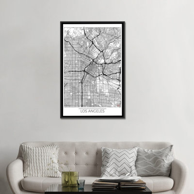 «Los Angeles Minimal Urban Blueprint Map», impression sur toile