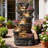 32.7’’h 6-tier Rock Water Fountain Outdoor Cascading Waterfall Fountain With 3 Plant Nooks And Led Lights, Outdoor Water Fountain For Garden, Patio, Porch & Yard Decor