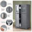 Armoire de rangement pour salle de bain avec portes et tablette réglable gris-1353925473