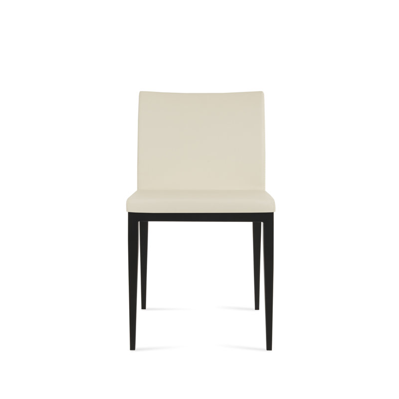 Chaise d'appoint Aria, Similicuir crème en microfibres de polyester et d, Noir