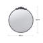 Miroir 30 po x 32 po de style classique avec forme ronde et cadre d'inspiration baroque pour la salle de bain, console de vestibule posée contre le mur-115297211
