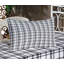 Ensemble de draps et taies décoratives à motif écossais Ambesonne, noir et blanc-106798362