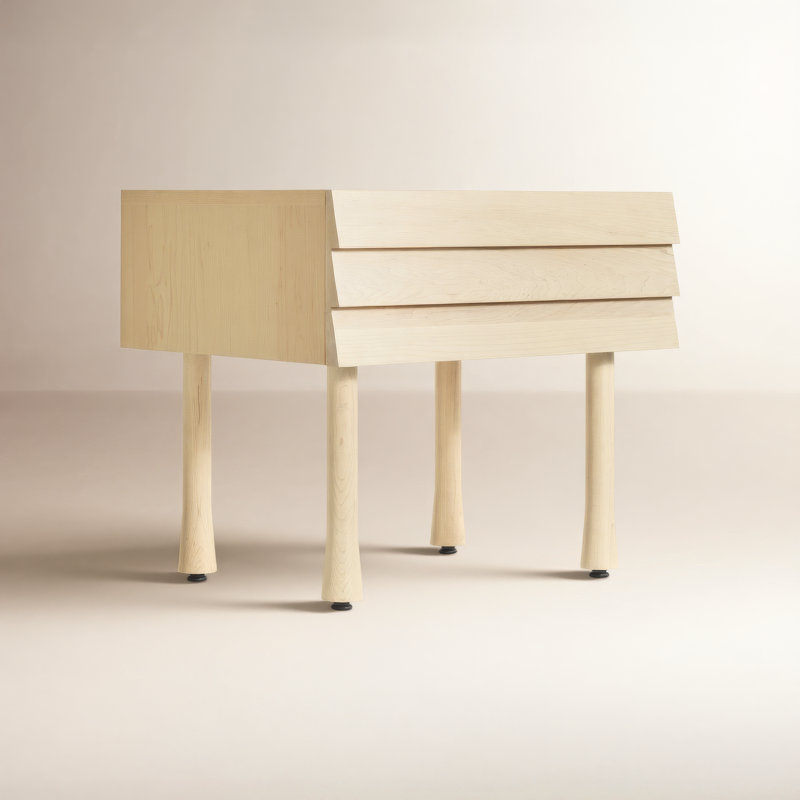Lap 21.7'' W Solid Wood Nightstand, Whitewashed Maple / Whitewashed Maple