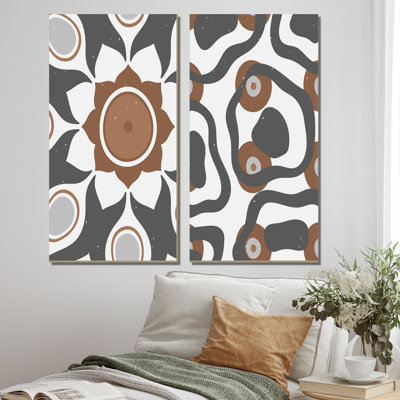 «Retro Abstract Colorful Colorful Geometric Designs IX», ensemble de 2 impressions