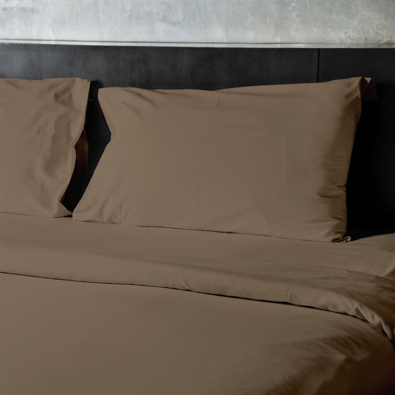 Luxury Hotel Microfiber Sheet Set, Taupe, King Sheet Set + Fitted Sheet + 2 Pillowcases