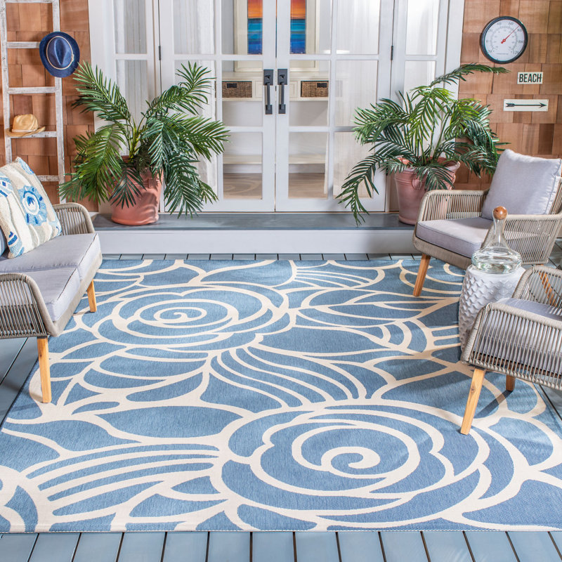 Herefordshire Performance Floral Indoor/Outdoor Area Rug, Rectangle 5'3" x 7'7"