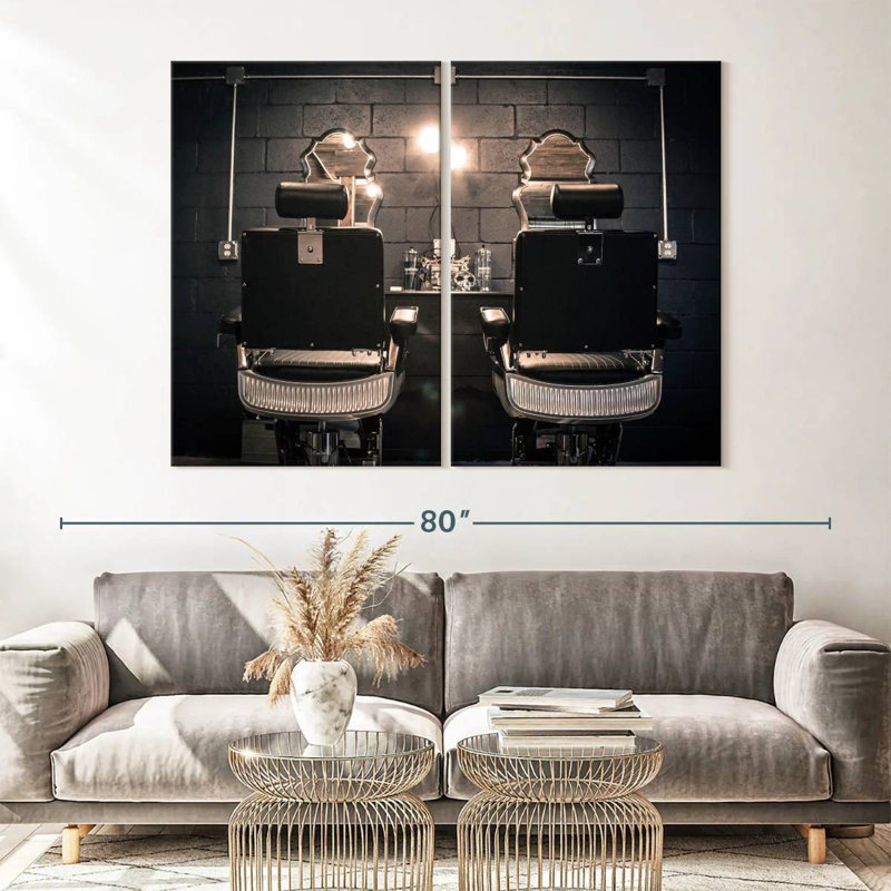 Ensemble de chaises sur toile 2 pièces Barber Shop, H 42 po x l 57 po x P 1,25 po