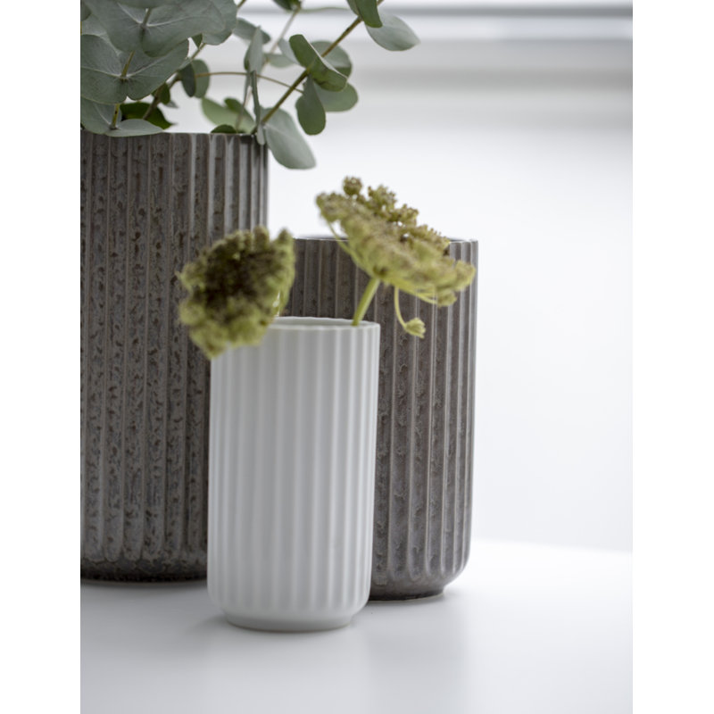 Handmade Glass Table Vase, White, 4.9" H x 2.8" W x 2.8" D