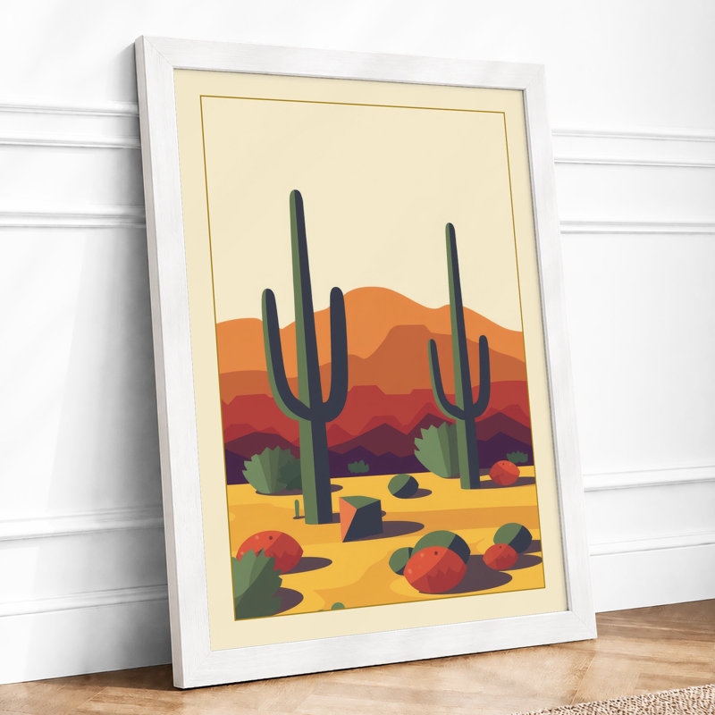 Desert Sentinels Geometric - Print, A2 - 59.4 x 42.0 cm, White