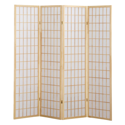 4 Panel Oriental Shoji Screen / Room Divider by Ebern Designs