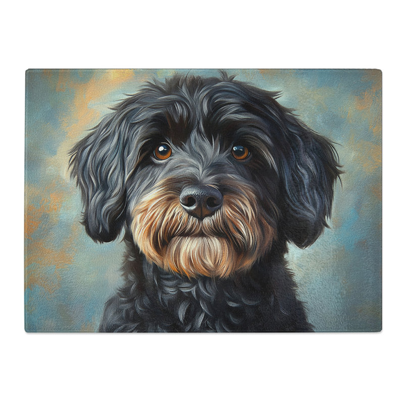 Labradoodle Design Dog  Glass Chopping Board