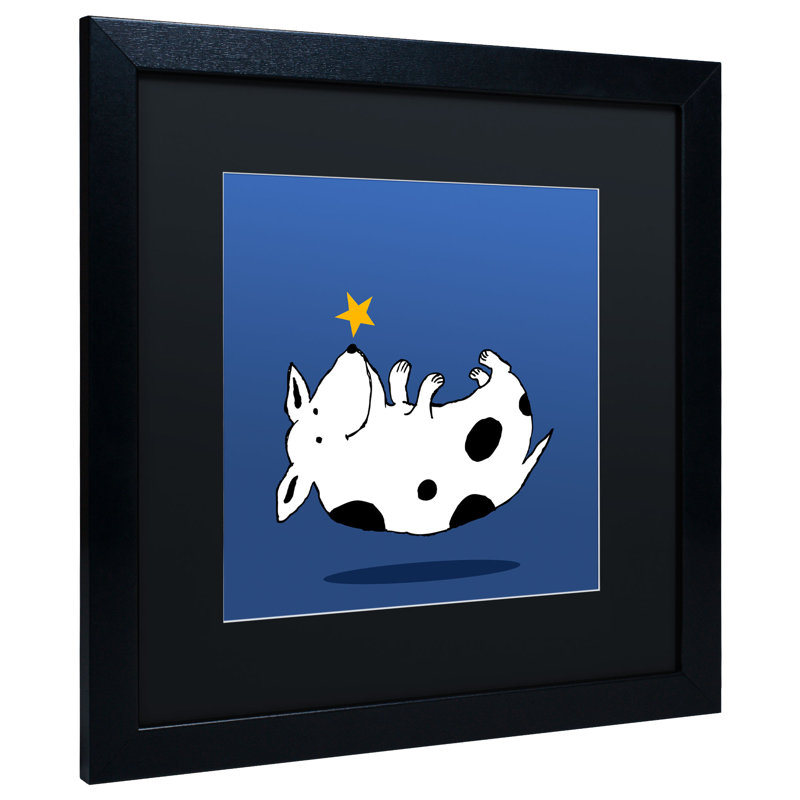 « star dog » par carla martell, art encadré, Noir, H 16 po x l 16 po