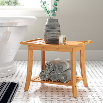 Mitch 23.75" W Bamboo Spa Style Bench