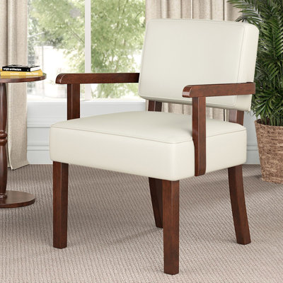 Naethan Upholstered PU Leather Arm Accent Chair for Living Room, Accent Armchair