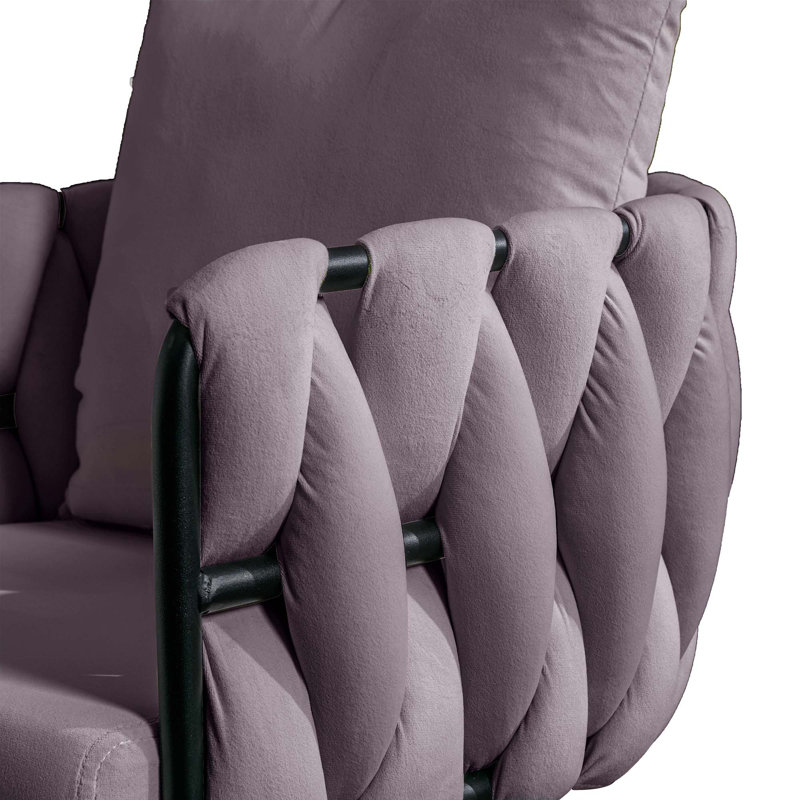 Chaise de salle à manger capitonnée, Mauve