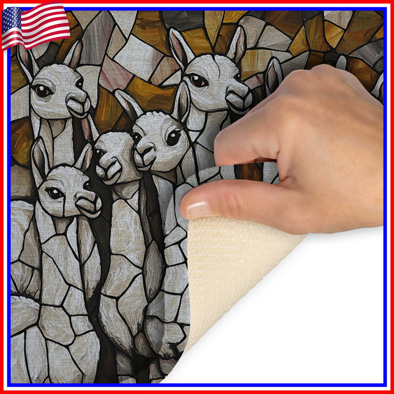 Tapis de bain lamas animaux décor de salle de bain bohémien, L 34 po x L 21 po