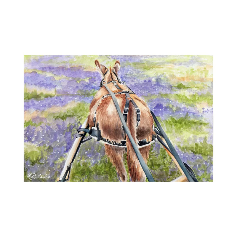 Donkey Lavender by Jennifer Redstreake - Wrapped Canvas Painting, 66.04 cm H x 45.72 cm W x 1.91 cm D