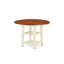 Ensemble de salle à manger 5 pièces comprenant une table ronde à abattants et étagères et 4 chaises à assise en bois, 107 x 107 cm, couleur crème et cerisier-2059480643-2044588480-2093195432
