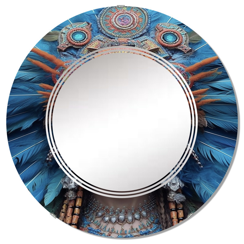 Mailla - Miroir mural rond moderne, 32 po x 32 po