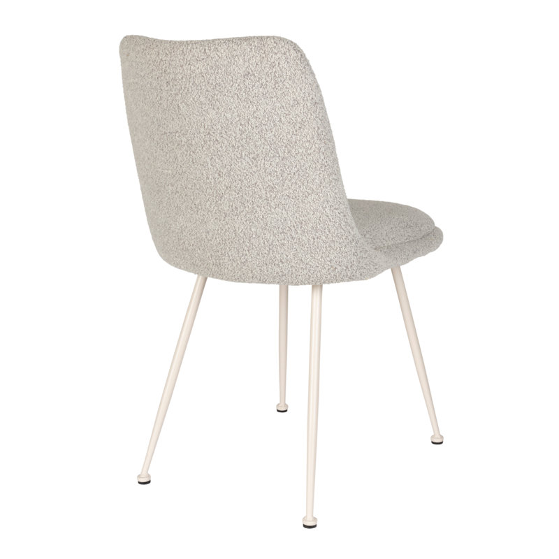Fijs Upholstered Dining Chair, Off White, Light Gray