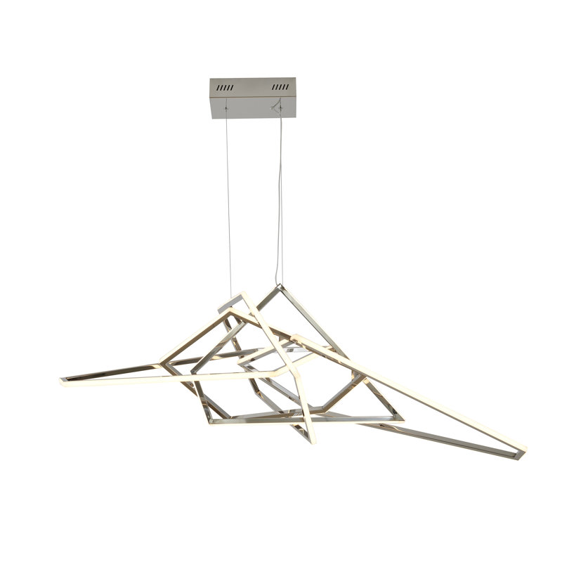 Modern 25 Light Chrome Dimmable LED chandelier with white acrylic diffusers, Chrome