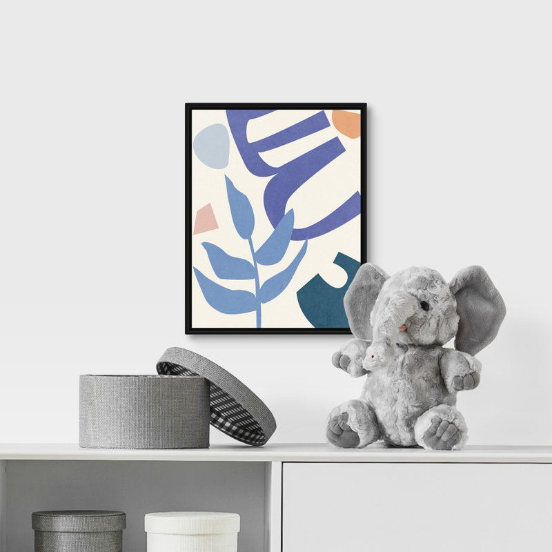 Art peinture, H 14 po x l 11 po x P 1,2 po, Cadre en toile flottante noir/rose/bleu/orange