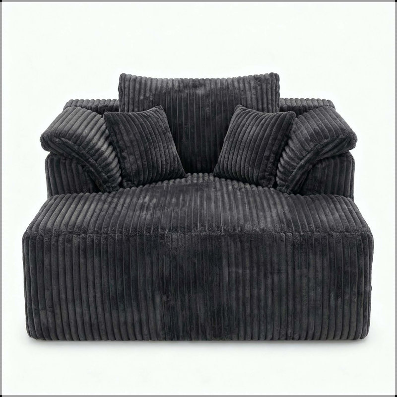 Canapé-lit surdimensionné avec tissu velours côtelé, Antique Dark Gray
