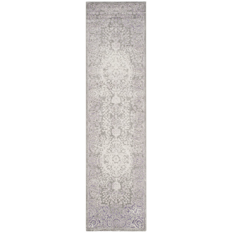 Becontree Oriental Gray Area Rug, Runner 2'2" x 8'