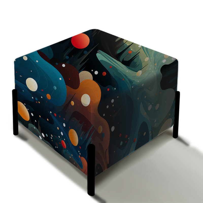 Cosmic Harmony - Abstract Square Ottoman