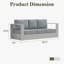 Canapé d'extérieur moderne en aluminium 3 places avec coussins-1277304716