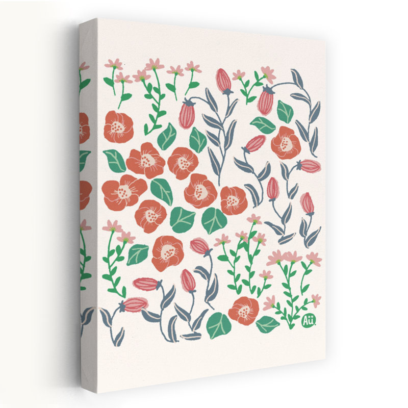 Contemporary Art Elegant Romantic Abstract Flower Nature Wall Art by Aia Ueno - Wrapped Canvas Print, 152.4 cm H x 101.6 cm W