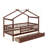 Twin Wooden House Bed With Drawers-2122811986
