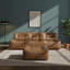 Repose-pieds en cuir Casa, Sienne antique