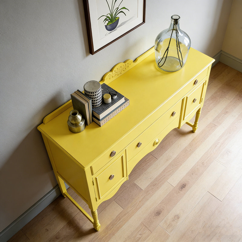 Buffet rétro jaune