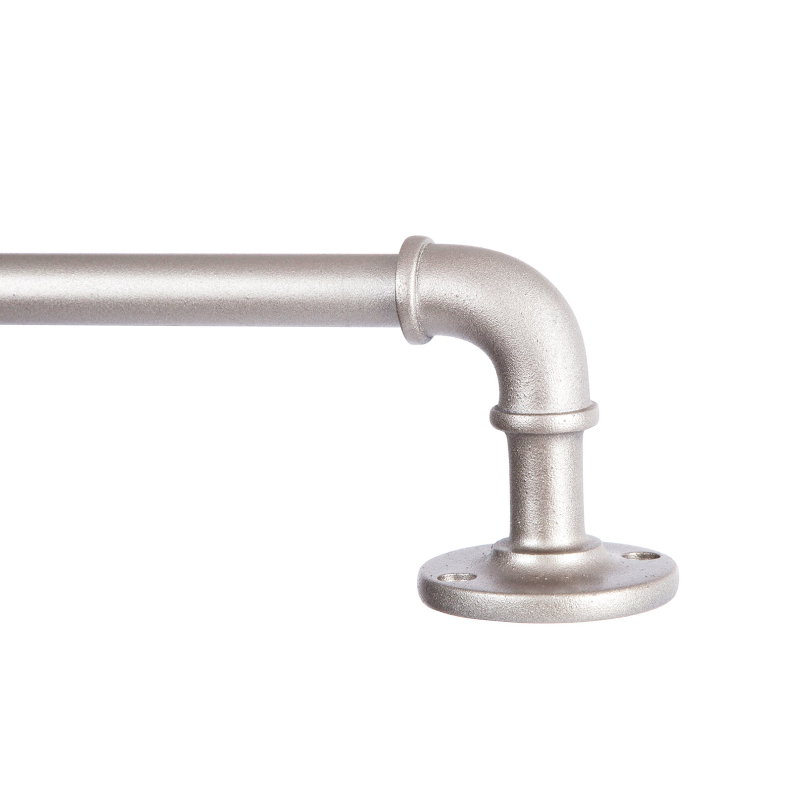 Kincaid Adjustable 0.63" Single Curtain Rod, 48" - 84", Brushed Nickel