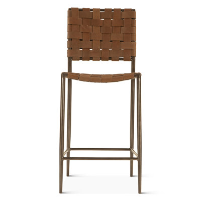 Chaise de comptoir en cuir Buffalo tabac et fer 17 po Riggs