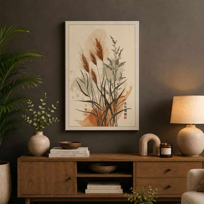 Study in Ink Botanical - Wrapped Canvas, 36x24 - 91.4 x 61.0 cm, White Border