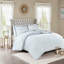 Literie en coton double / grand avec housse de couette réversible à motif bicolore et médaillon-129844868