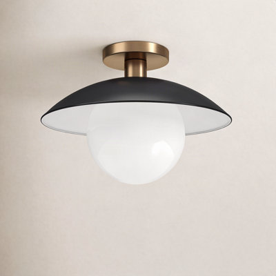 Robin Single Light Glass Semi Flush Mount