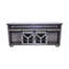 Meuble télé, porte de grange en maille de fer, éclairage à DEL, éléments en forme de Y, finition gris antique, style traditionnel américain de 60 à 69 pouces, gris, compatibilité