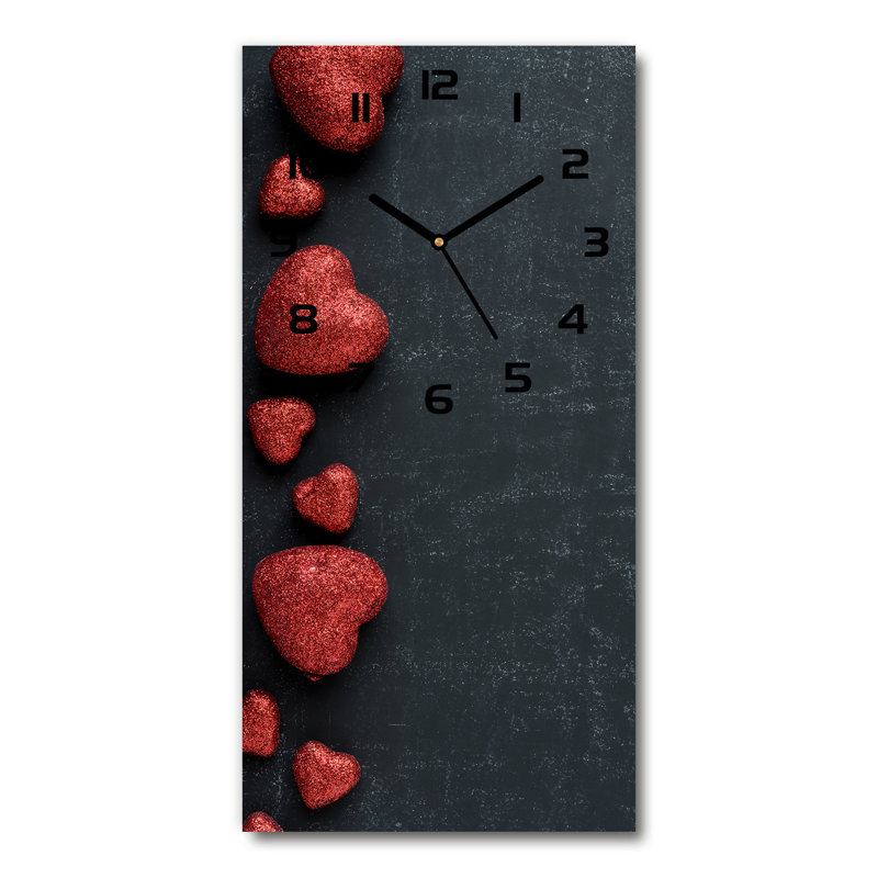 Irmgard Glass Wall Clock, Red/Black