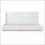 Base de lit à oreilles White Boucle avec base en bois fermée-128515196