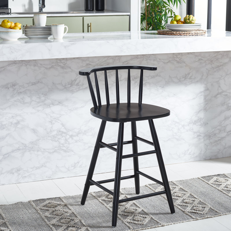 Tabouret de comptoir en bois, Noir