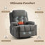 Fauteuil inclinable pivotant brun de 38 po avec massage et chaleur à 8 points, porte-gobelets, port USB, capacité de 350 lb-531550915