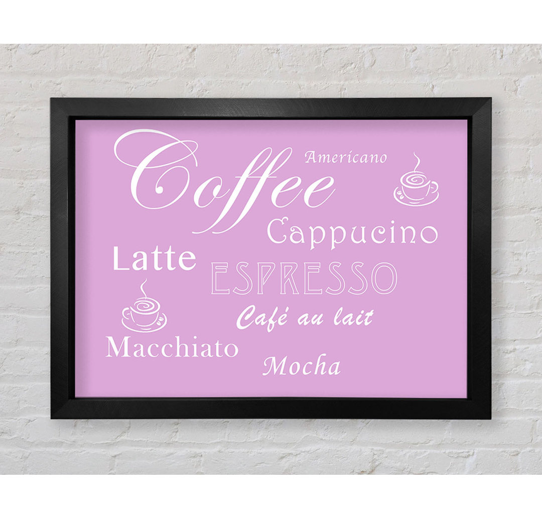 Gerahmtes Poster Küchenzitat: Kaffee