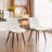 Modern Upholstered Back Dining Chair Armless Side Chair With Metal Legs-2123308375