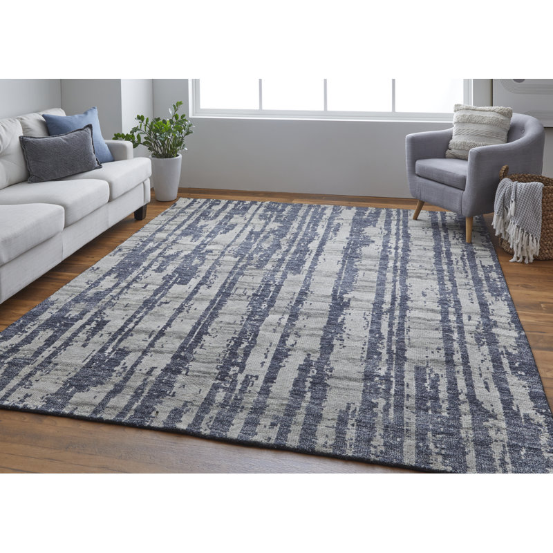 Altmar Modern Abstract, Blue/Gray/Taupe Area Rug, Rectangle 2' x 3'