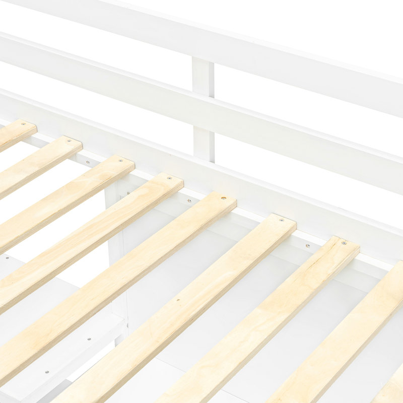 Lit mezzanine en bois avec tablettes, bureau et tableau d'écriture, White