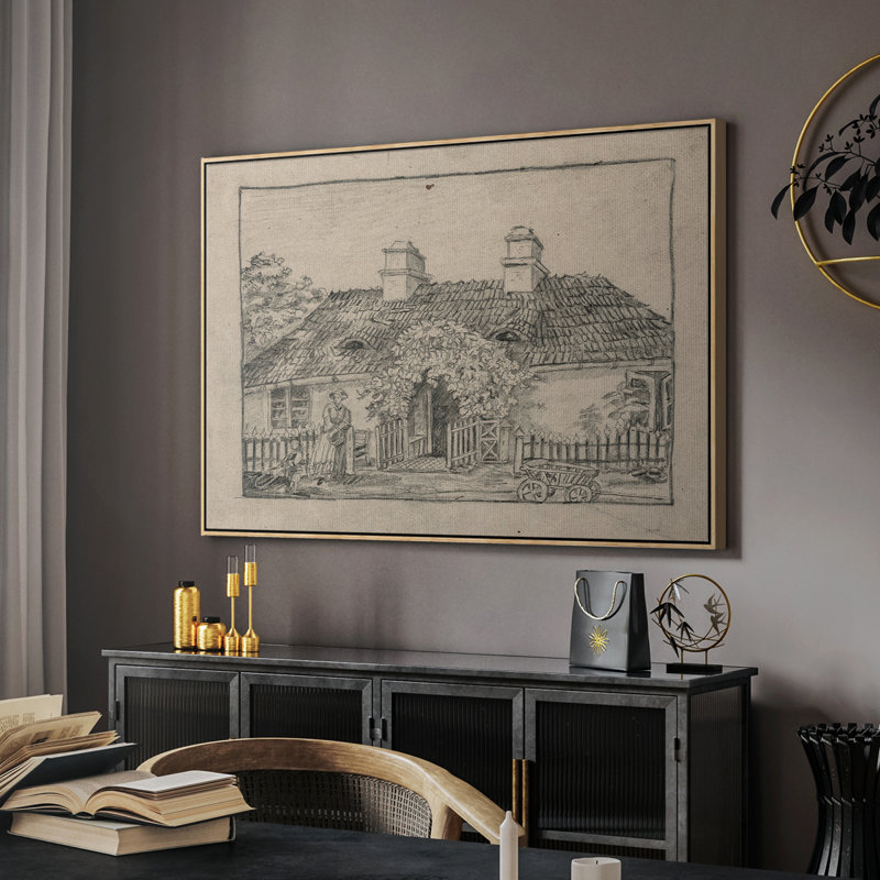 Croquis rétro - LXII, H 25 po x l 37 po x P 1,5 po, Toile tendue